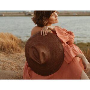 💕FRAYA💕 Redwood Fedora Hat ~ Mahogany Brown Small/Medium NWT